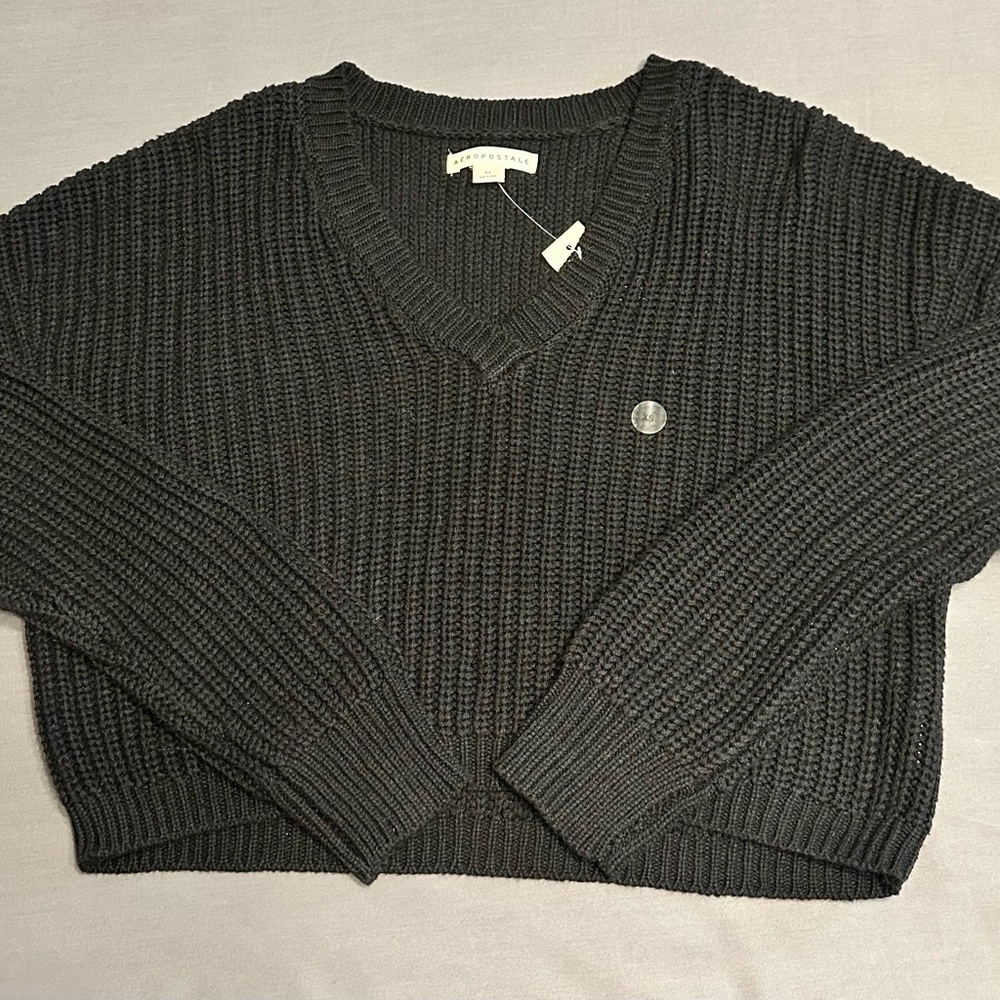 Aeropostale Charcoal V-Neck Women's Sweater